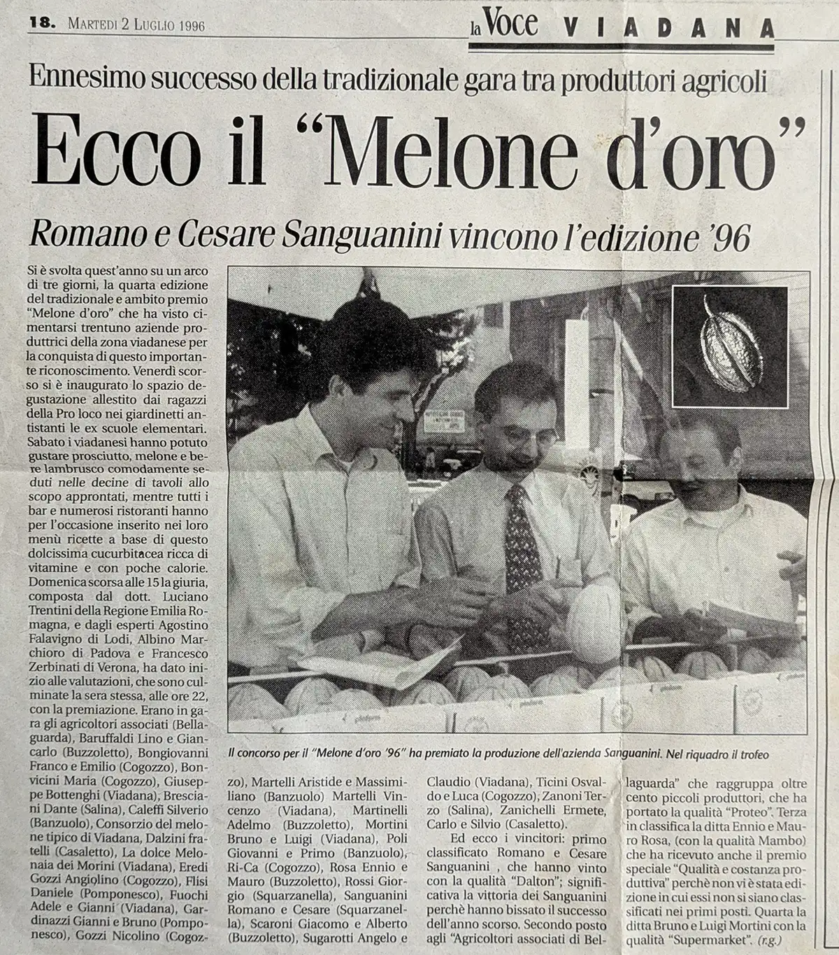 1996 – Second Golden Melon of Viadana