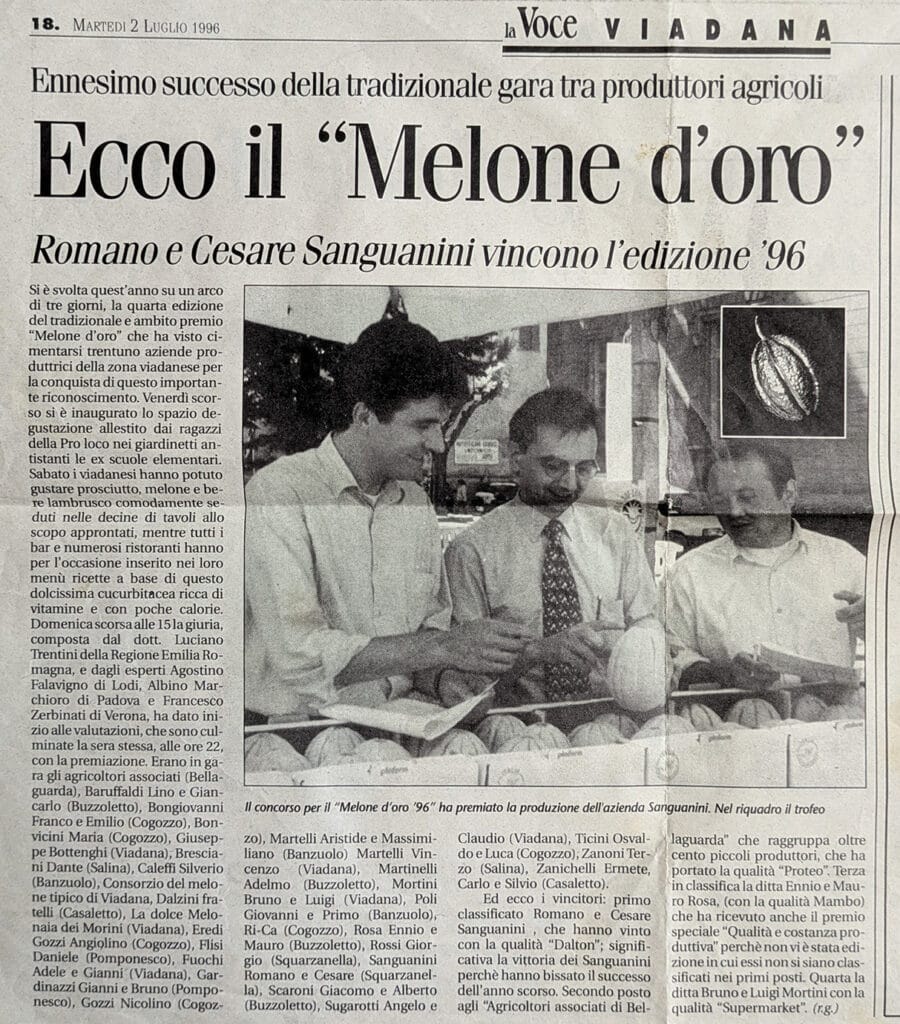 Sagra del melone tipico: Romano e Cesare Sanguanini vincono ancora il Melone d'Oro